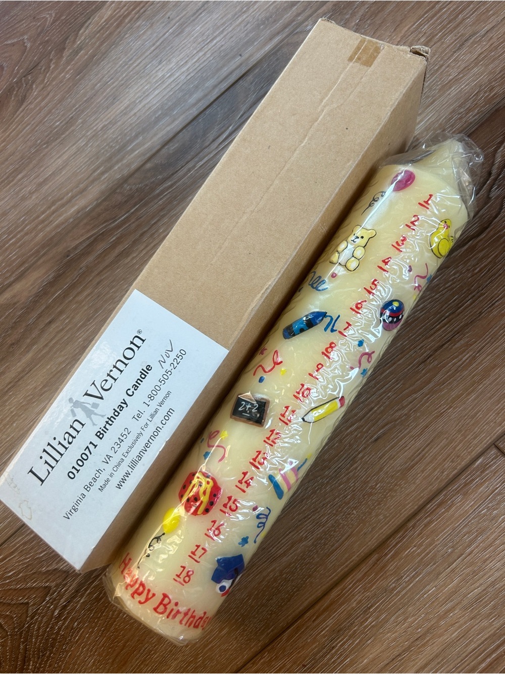 Vintage Lillian Vernon 18th Birthday Candle 1-18 Years NEW Sealed Original Box